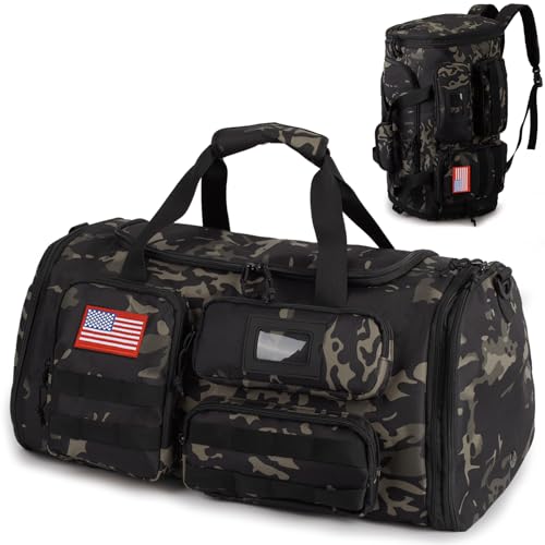 ATRIPACK Expandable Gym Bag For Men,Tactical Large 3 in 1 Sports Duffle Bag With Shoes Compartment,Water Resistant Sports Gym Tote Bags Multi-functional Weekend Travel Backpack Overnight Bag - Image 1