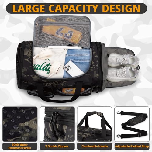 ATRIPACK Expandable Gym Bag For Men,Tactical Large 3 in 1 Sports Duffle Bag With Shoes Compartment,Water Resistant Sports Gym Tote Bags Multi-functional Weekend Travel Backpack Overnight Bag - Image 3
