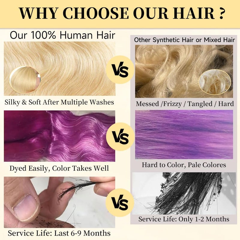 Femca 613 13x6 Lace Front Wig Human Hair 30 Inch 100% Real Blonde Wig Human Hair Body Wave HD Lace Front Wigs Human Hair 200 Density Easily Stained No Tangle Minimal Shedding Longer Life - Image 2