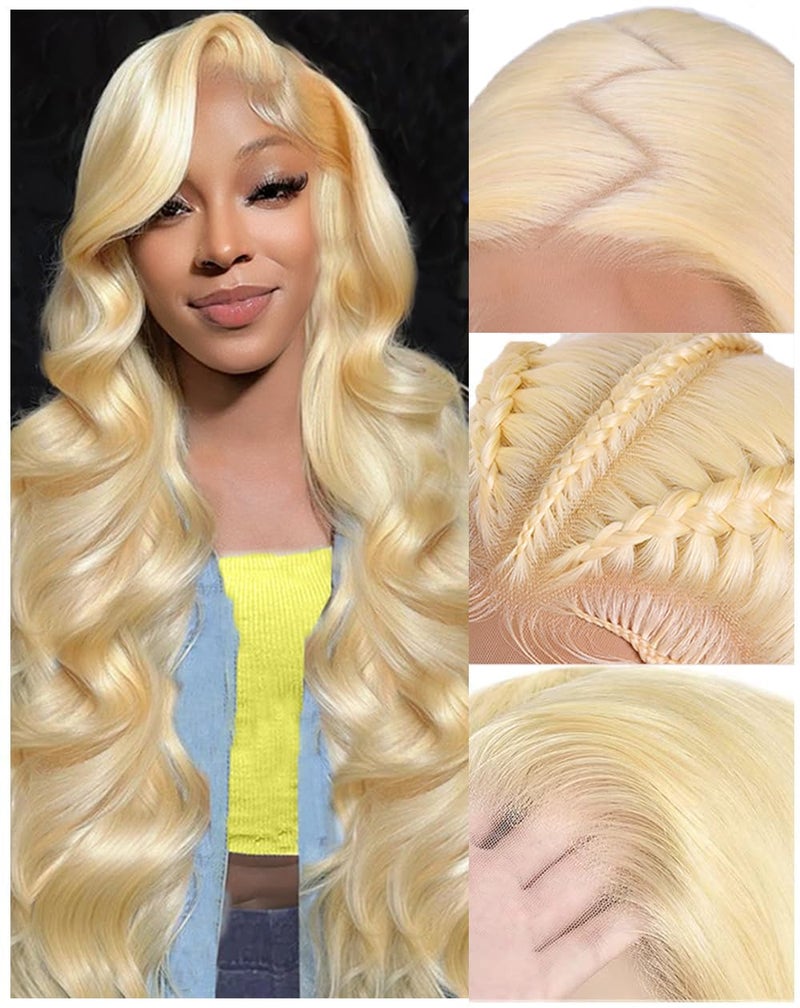 Femca 613 13x6 Lace Front Wig Human Hair 30 Inch 100% Real Blonde Wig Human Hair Body Wave HD Lace Front Wigs Human Hair 200 Density Easily Stained No Tangle Minimal Shedding Longer Life - Image 1