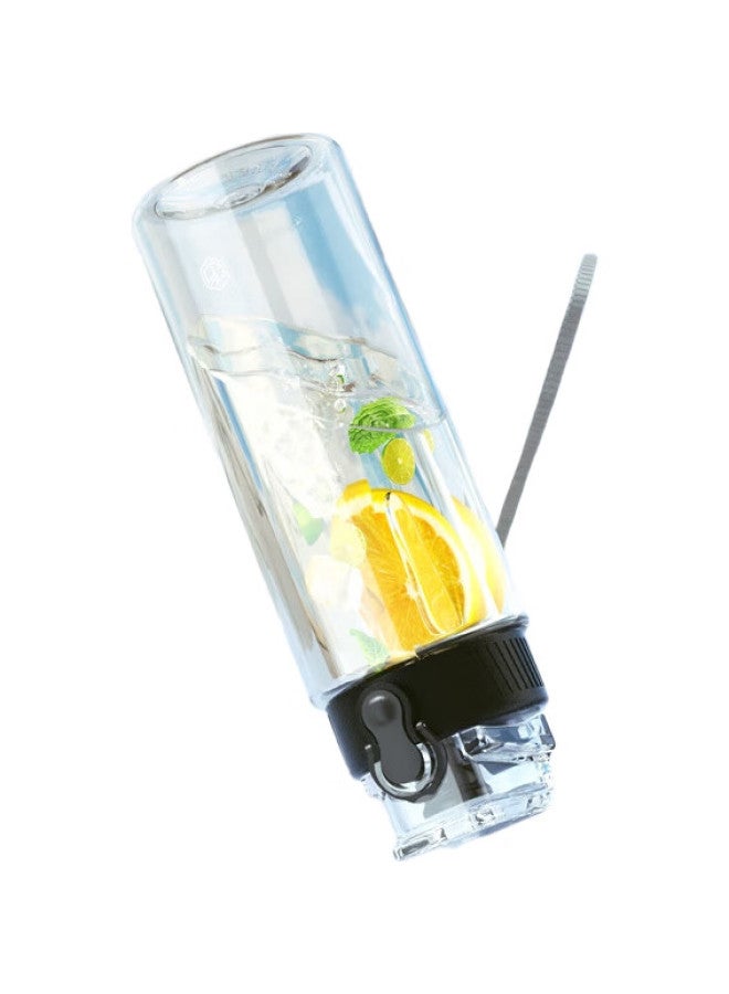 JD.com Jd Jingzao Sports Water Bottle, Tritan Large Capacity Sports Water Bottle, Summer Portable Men'S [Leak-Proof], Black, 600Ml - Image 3