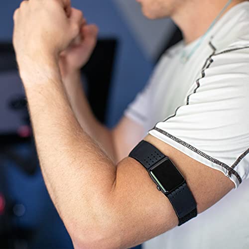 Tefeca Black Mesh Lycra Breathable Sport Loop Armband/Ankle Band Compatible with Apple Watch Ultra/Ultra2 49mm, Series 10 46mm, Series 9/8/7 45mm,SE2/SE/6/5/4 44mm(M/L for 49mm/46mm/45mm/44mm) - Image 3