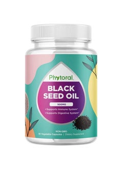Phytoral Premium Black Seed Oil Capsules Nigella Sativa Black Seed Oil Pills For Digestive Health Immune Support And Brain Booster Antioxidant Supplement Full Spectrum Black Cumin Seed Oil Capsules 500Mg  - Image 2