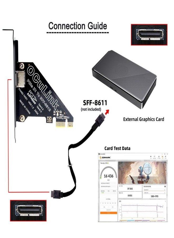 Xiwai PCI-Express 4.0 16x PCIE Detachable to Four Oculink SFF-8612 SFF-8611 VROC Raid0 External Adapter for U.2 SSD eGPU External Graphics Card Dock - Image 5