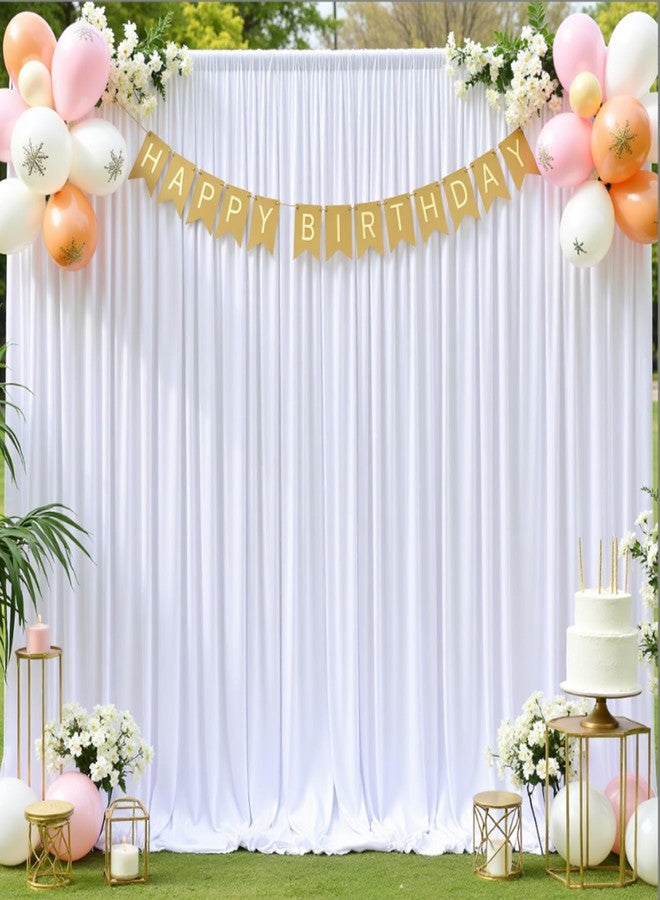 NSSONBEN 10x10 ft Wrinkle Free White Backdrop Curtains for Parties, Polyester Photo Backdrop Drapes 2 Panels 5x10ft for Wedding Birthday Party Photography Background - Image 5