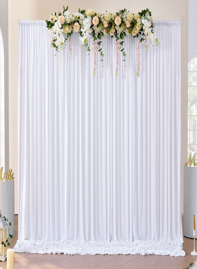 NSSONBEN 10x10 ft Wrinkle Free White Backdrop Curtains for Parties, Polyester Photo Backdrop Drapes 2 Panels 5x10ft for Wedding Birthday Party Photography Background - Image 1