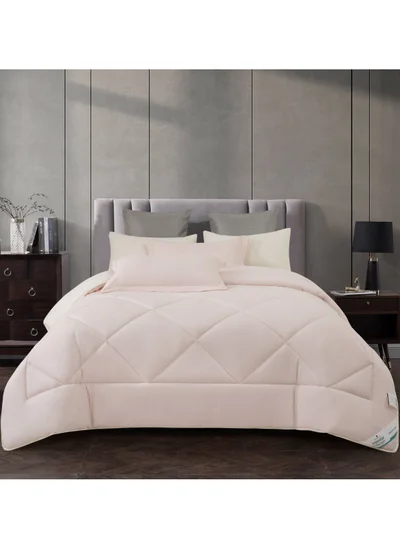 Donetella Comforter Set 4-Pcs Twin Size All Season Reversible Diamond Quilted Bed Fits(140X200 cm) With 350 GSM Down Alternative Filling, Ivory