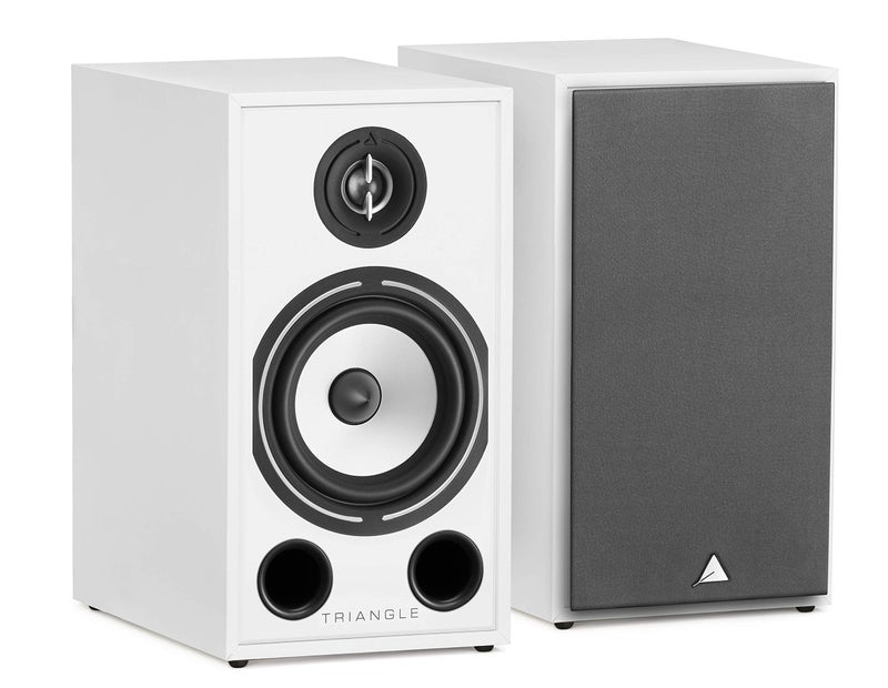 triangle - BOREA BR03 Hi-Fi Bookshelf Speakers - Power handling 100W - Output 90 dB/W/m - Versatile Music and Home Cinema - 206 x 380 x 314 mm - White (Pair) - Image 1