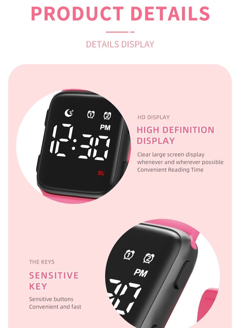 Aurevip Kids Watches for Girls Boys Digital Sport Watch with Step Counter Pedometer Vibration Alarm Clock, No App Waterproof Fitness Tracker Kids Watch Boys Girls Teens Students Ages 5-16 - Image 2