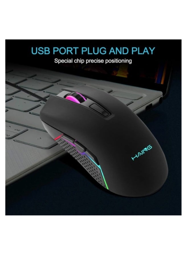 Haing فأرة ألعاب USB سلكية مذهلة - Image 2