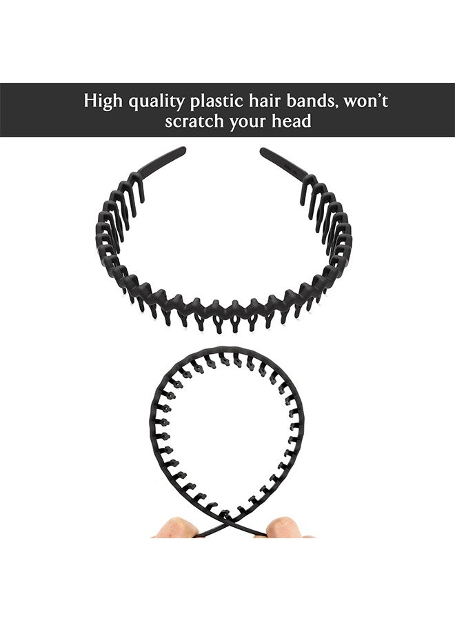 HY 5 Pcs Matte Headbands for Women, Fashion Non Slip Headbands with Teeth, Wide Hair band Hair Accessories for Women and Girls (Black) - Image 3