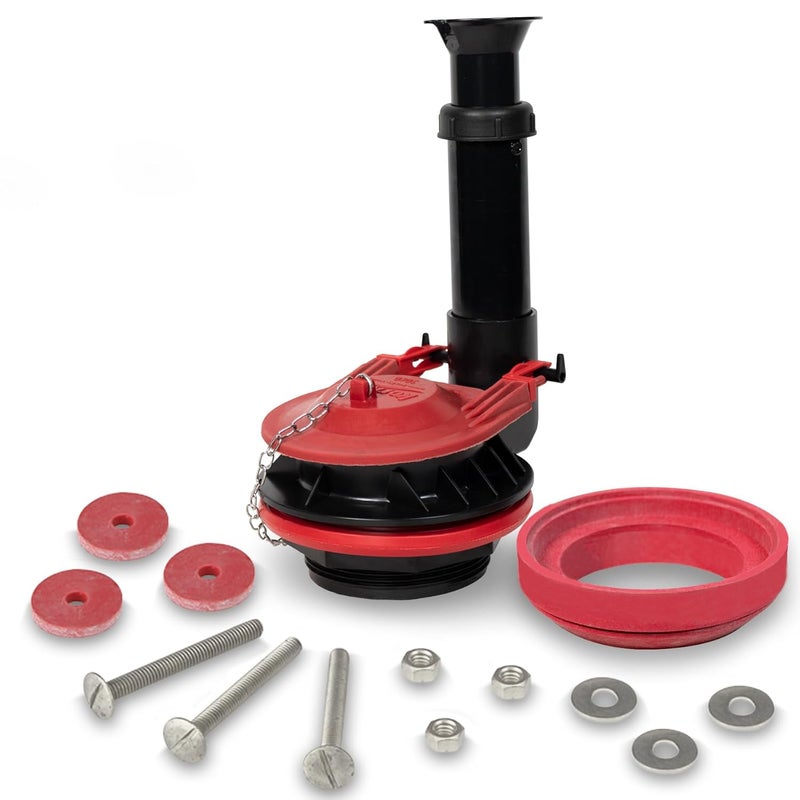 Korky Adjustable Large 3Inch Toilet Flush Valve and Tank to Bowl Gasket Kit Fits TOTO Mansfield American Standard and Other Brands Height Easily Adjusts for Easy Install Made in USA 5030 - Image 1