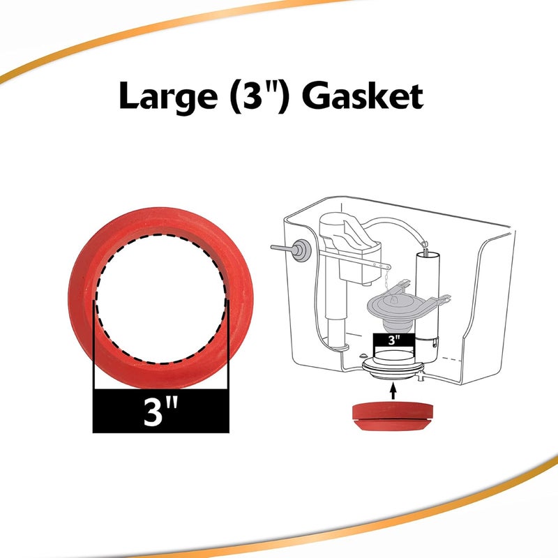Korky Adjustable Large 3Inch Toilet Flush Valve and Tank to Bowl Gasket Kit Fits TOTO Mansfield American Standard and Other Brands Height Easily Adjusts for Easy Install Made in USA 5030 - Image 4