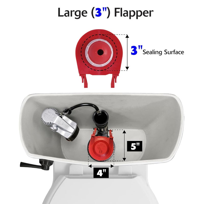 Korky Adjustable Large 3Inch Toilet Flush Valve and Tank to Bowl Gasket Kit Fits TOTO Mansfield American Standard and Other Brands Height Easily Adjusts for Easy Install Made in USA 5030 - Image 3