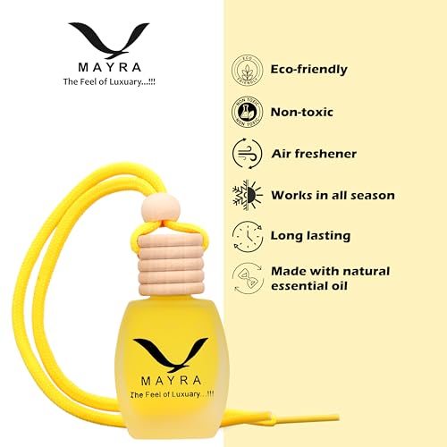 Radiant Mayra Premium Car Air Freshener, 10 ML, Lavender Fragrance, Natural Essential Oils, Glass Bottle with Wooden Diffuser Lid, Long Lasting up to 45 Days (Mogra) - Image 4