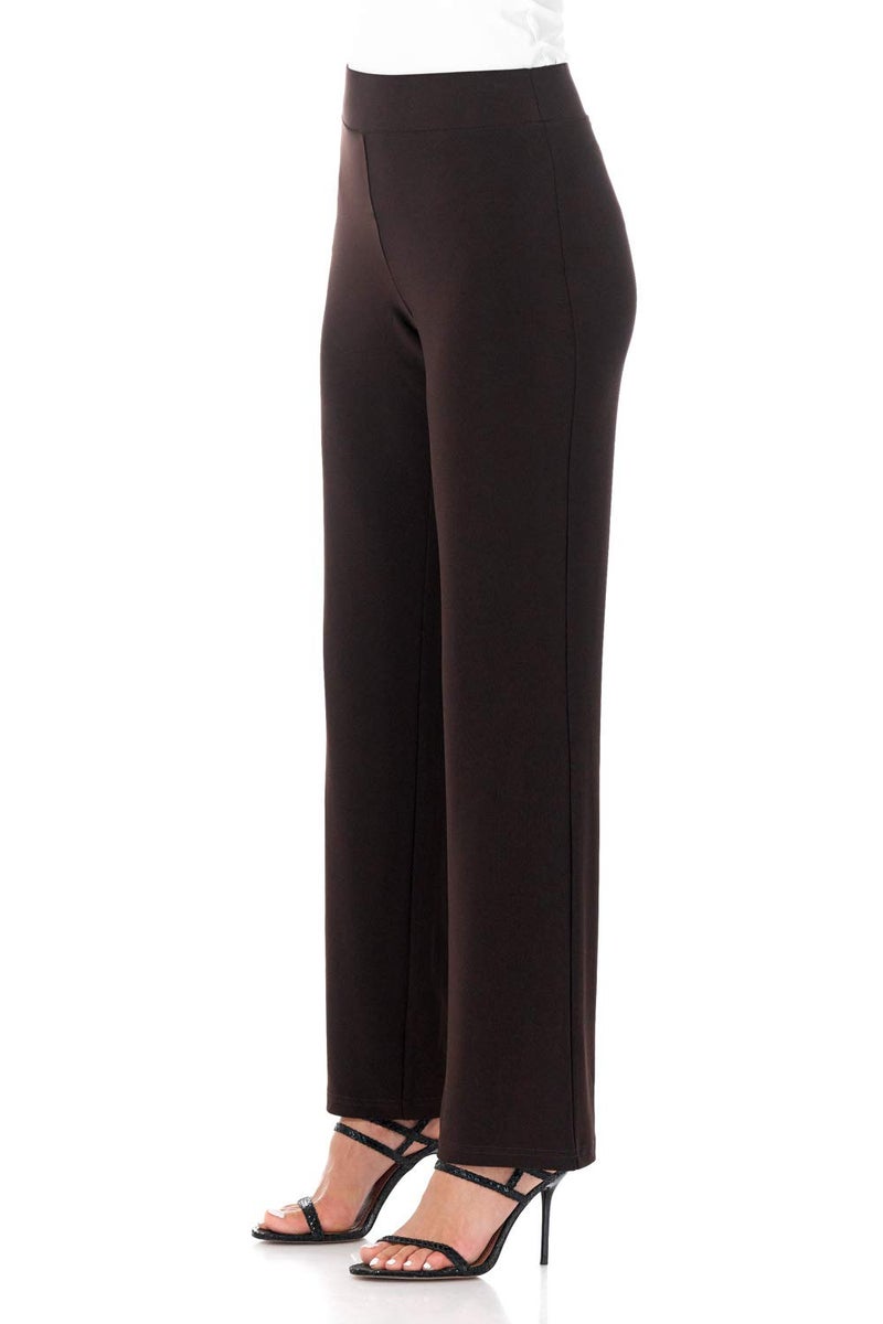 Rekucci Travel in Style Women's Soft Knit Classic Straight Leg Pant (X-Small, Espresso) - Image 2