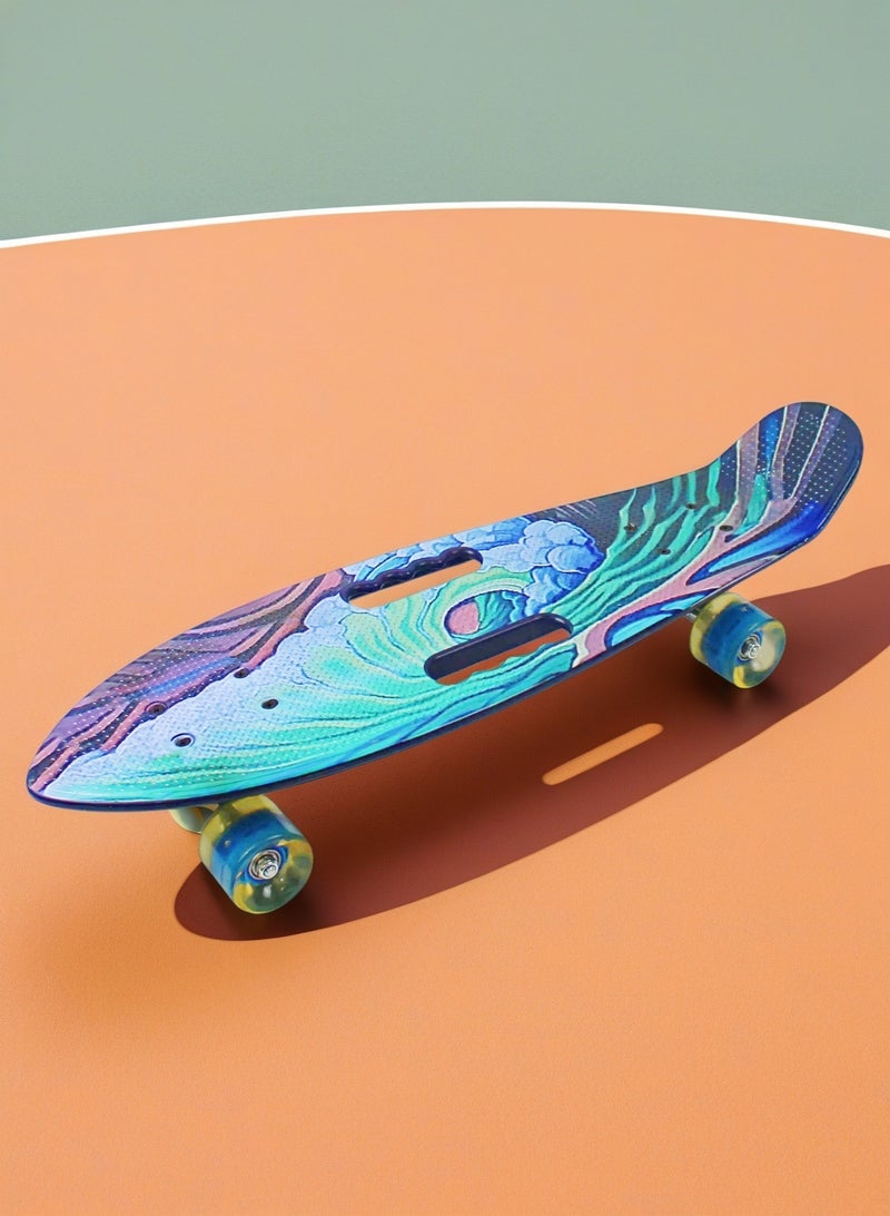 إيزي فيتشور لوح تزلج إيزي فيوتشر كروزر للأطفال - لوح تزلج قصير على شكل بيني بورد، مناسب للشباب من سن 6 إلى 12 عامًا، للمراهقين والمبتدئين، لوح تزلج صغير كامل - Image 1