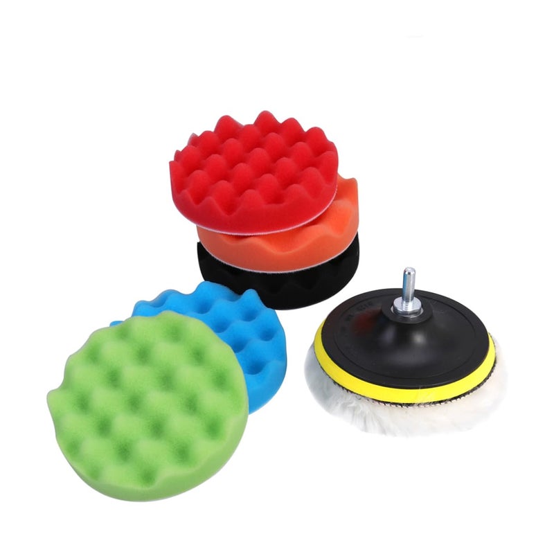 10cm Self Adhesive Polishing Disc Set Wool Pad For Car Buffing Wax Sanding - Image 2