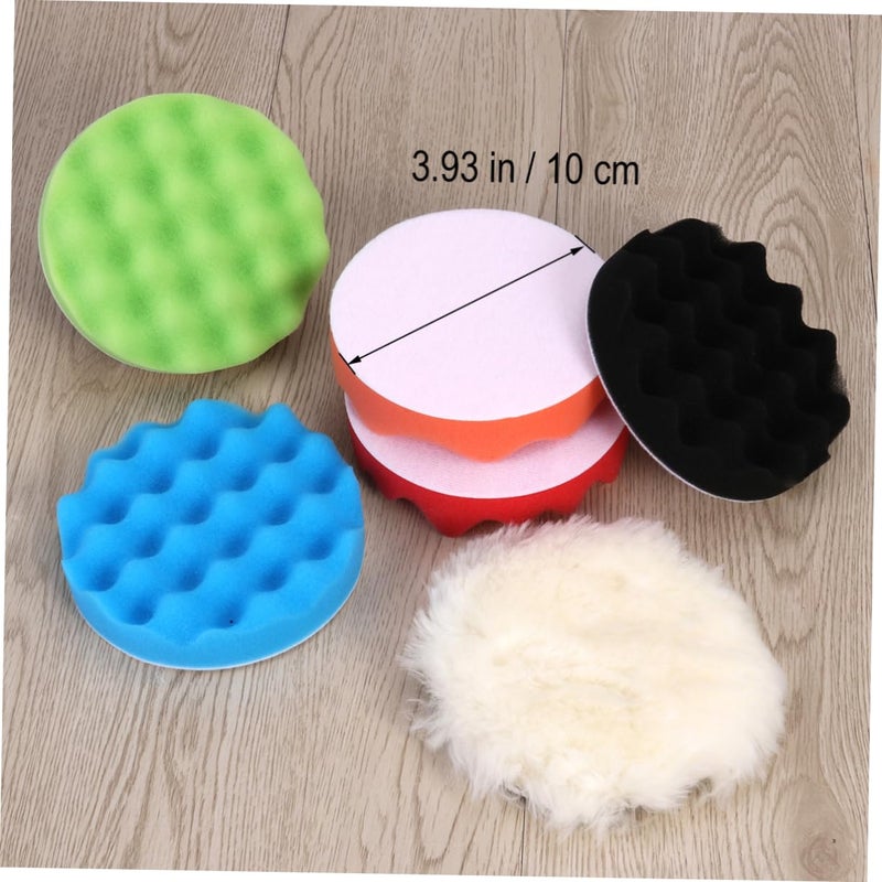 10cm Self Adhesive Polishing Disc Set Wool Pad For Car Buffing Wax Sanding - Image 3