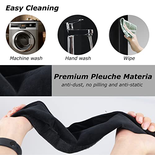 Daixers 3PCS Refrigerator Door Handle Covers Kitchen Decor Keep Appliance Clean Anti-Static Stains for Fridge Dishwashers Velvet (Black) - Image 5