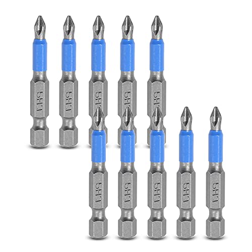 Uenhoy 10 Pcs Magnetic Phillips Screwdriver Bits Set 2 Inch Long Anti Slip Phillips Bits #1, 1/4 Inch Hex Shank (PH1 x 50MM) - Image 2