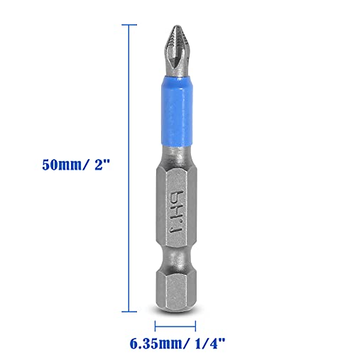 Uenhoy 10 Pcs Magnetic Phillips Screwdriver Bits Set 2 Inch Long Anti Slip Phillips Bits #1, 1/4 Inch Hex Shank (PH1 x 50MM) - Image 4