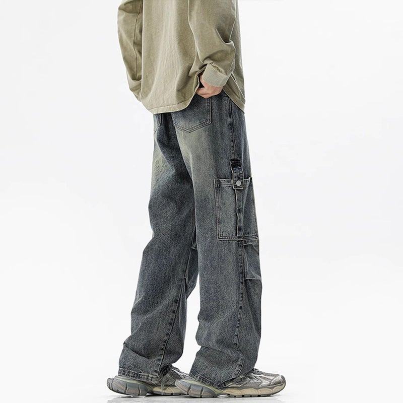 Unisex Classic Denim Jeans Loose Fit Daily Outdoor Wear - Image 1