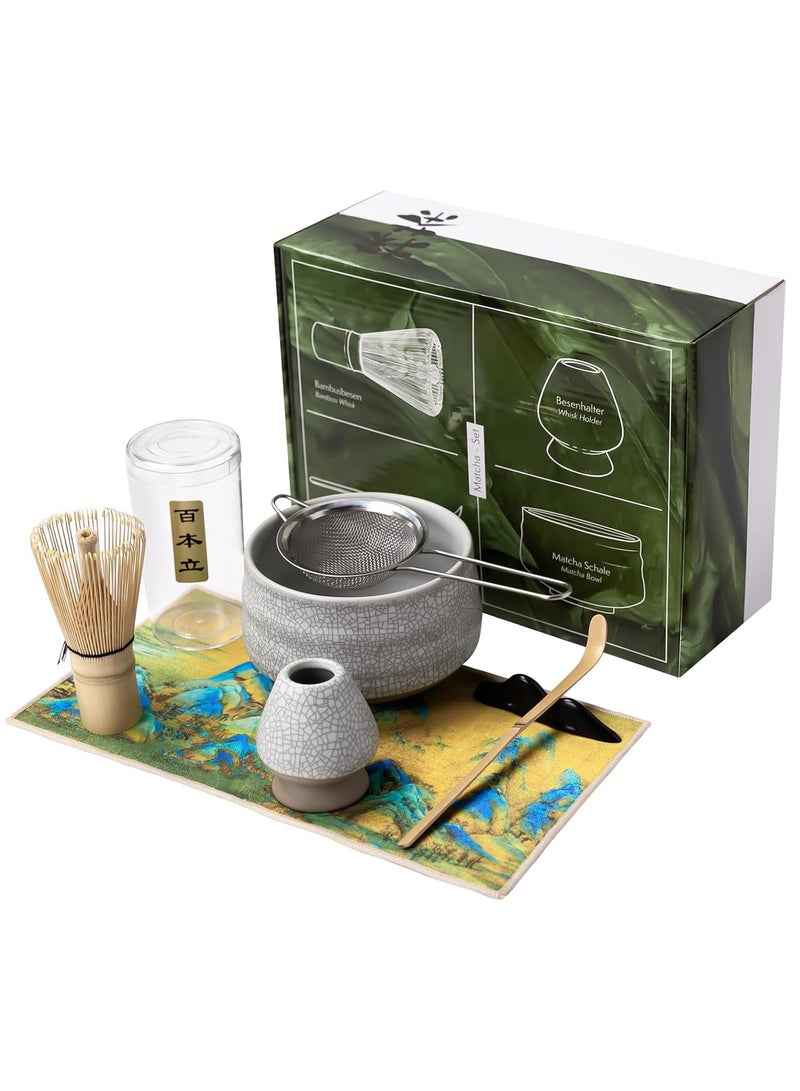 TOP CHOICE Japanese Matcha Tea Set 7Pcs, Matcha Whisk Set, Include Matcha Bowl,Bamboo Matcha Whisk - Image 1