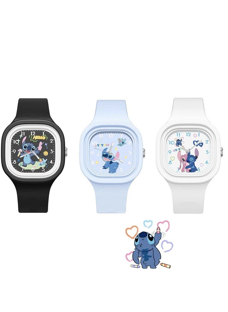 Stitch Cartoon Skin Feel Silicone High Quality Watch White - Image 2
