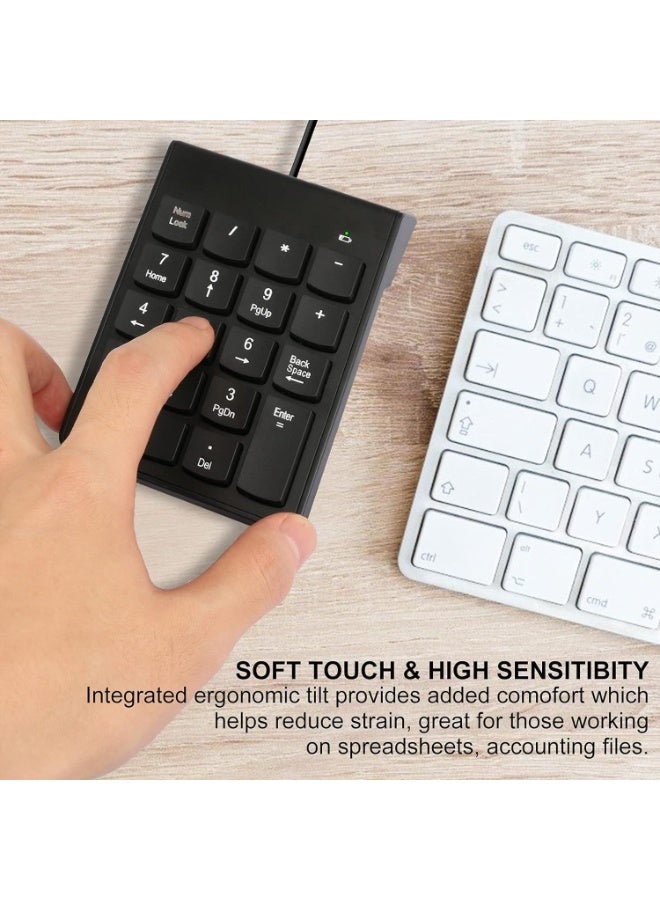 Numeric Keyboard, Mini Numeric Keyboard, USB Numeric Keyboard, Suitable For Laptop Desktop Laptop Tax Number Calculation Office Business Trip  - Image 5