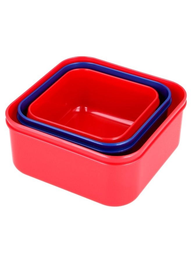 Disney - 3 Piece Nesting Snack Boxes Set Spiderman Full Web BPA Free Containers Space Saving and Portable Storage Snack Box - Image 1