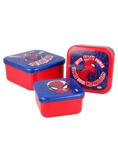Disney 3 Piece Nesting Snack Boxes Set Spiderman Full Web BPA Free Containers Space Saving and Portable Storage Snack Box  - Image 2