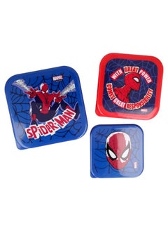 Disney 3 Piece Nesting Snack Boxes Set Spiderman Full Web BPA Free Containers Space Saving and Portable Storage Snack Box  - Image 3