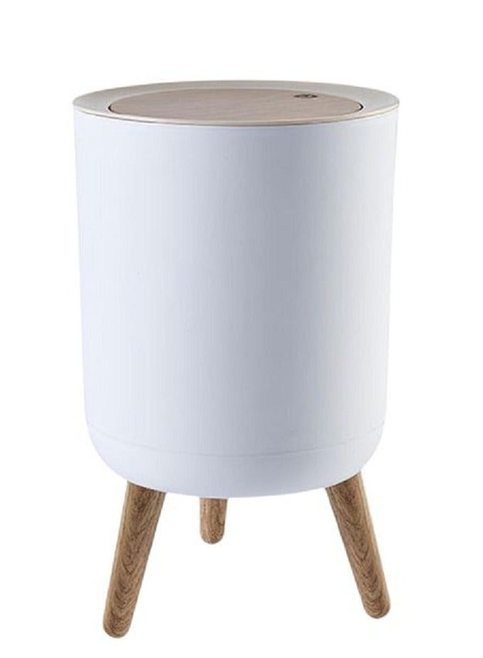 Household Trash Can With Lid Press-Type Waste Bin