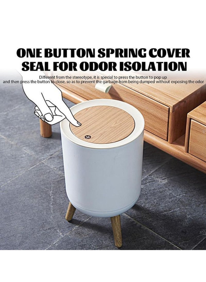 Household Trash Can With Lid Press-Type Waste Bin  - Image 2