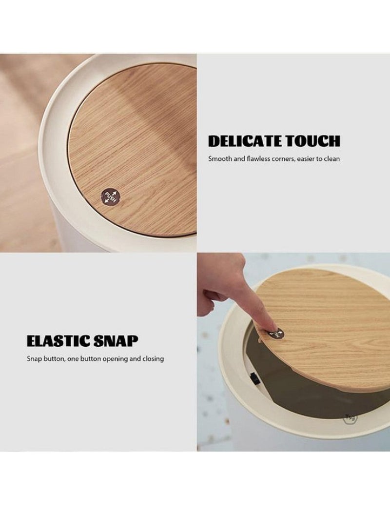 Household Trash Can With Lid Press-Type Waste Bin  - Image 3