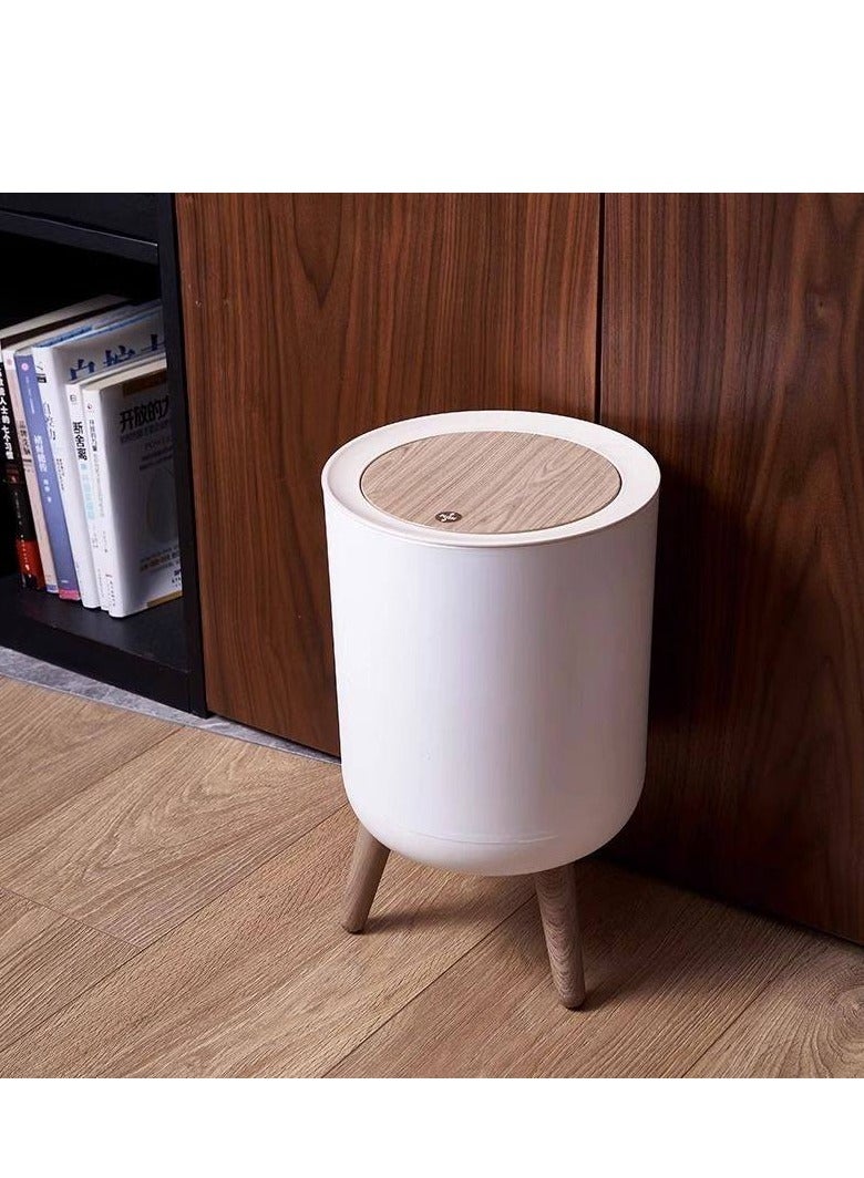 Household Trash Can With Lid Press-Type Waste Bin  - Image 4