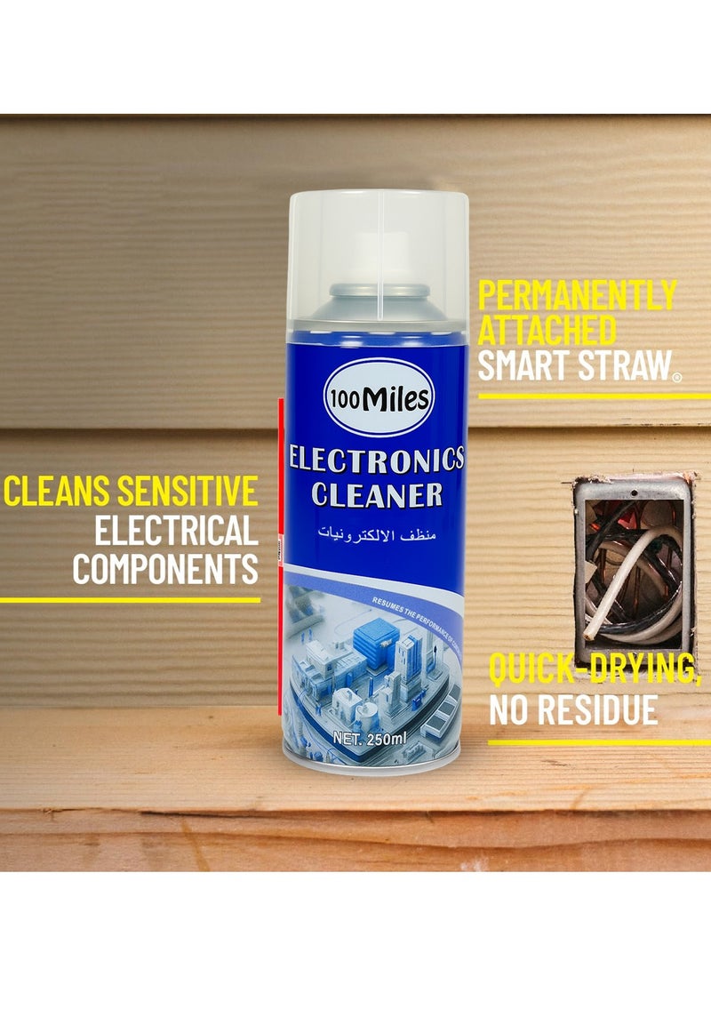 100Miles 2PCS 100Miles Electronics Cleaner Spray 250ml Electronic Contact Cleaner Fast Dry Electrical Cleaning Spray for Circuit Boards Switches Connectors PCBs Audio Equipment Computer Components Dust Removal Maintenance Cleaner - Image 4