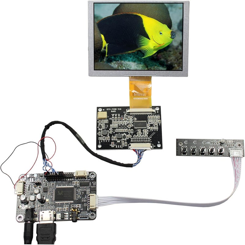 VSDISPLAY 5" ZJ050NA-08C 5 inch 640X480 LCD Screen Work with LCD Controller Driver Board VS-N5V3.1 AT050TN22 Replacement Screen - Image 1