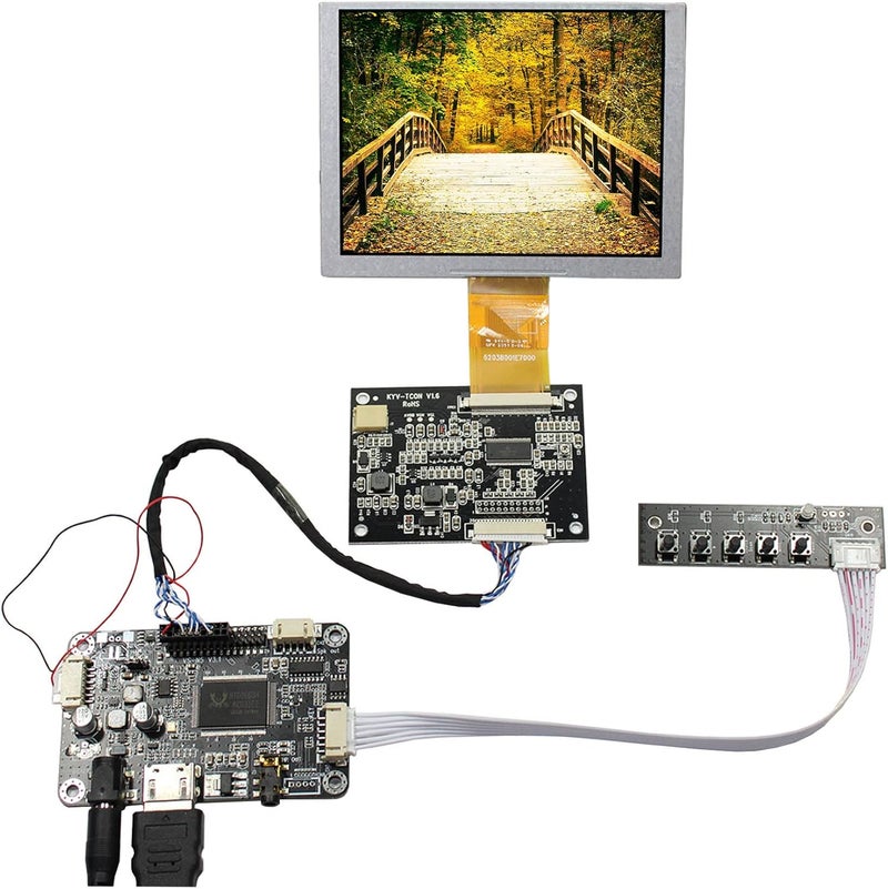 VSDISPLAY 5" ZJ050NA-08C 5 inch 640X480 LCD Screen Work with LCD Controller Driver Board VS-N5V3.1 AT050TN22 Replacement Screen - Image 2