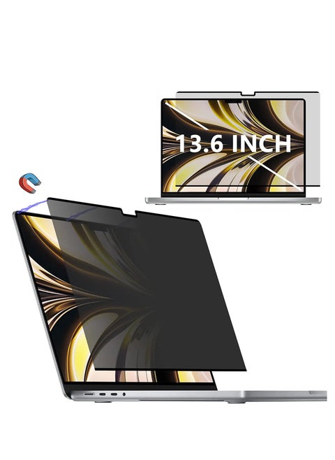 Easy On/Off Magnetic Privacy Screen Filter Compatible with MacBook Air 13.6 Inch 2022 M2 Chip A2681 and 2024 M3 Chip A3113 and 2025 M4 Chip A3240,Anti Glare