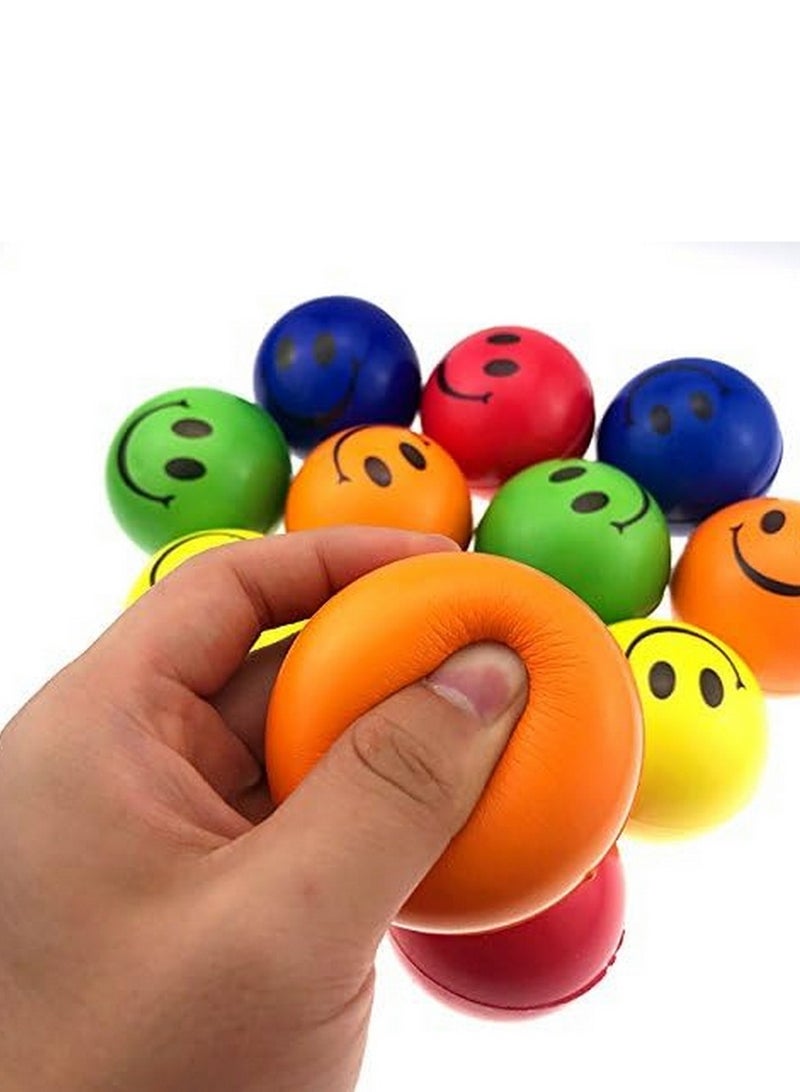 RATSAW Neon Colored Smile Funny Face Stress Ball - Happy Smile Face Squishies Toys Stress Balls Bulk Pack of 12 Relaxable 2.5" Stress Relief Smile Squeeze Balls Fun Toys - Image 3