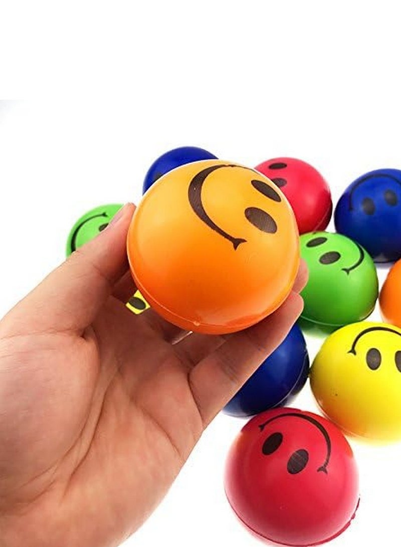 RATSAW Neon Colored Smile Funny Face Stress Ball - Happy Smile Face Squishies Toys Stress Balls Bulk Pack of 12 Relaxable 2.5" Stress Relief Smile Squeeze Balls Fun Toys - Image 4