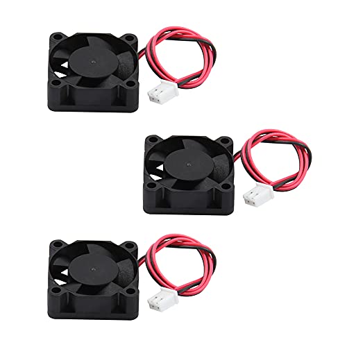TESSERACT 30x30x10mm 12V Fan DC I Brushless Cooling Fan 3010 DC 12V Compatible with 3D Printer Extruder Hotend V6 V5 CPU I 2 Pin JST-XH Connector, 15 cm wire length (Quantity 3 x 3010 12V Cooling Fan) - Image 1