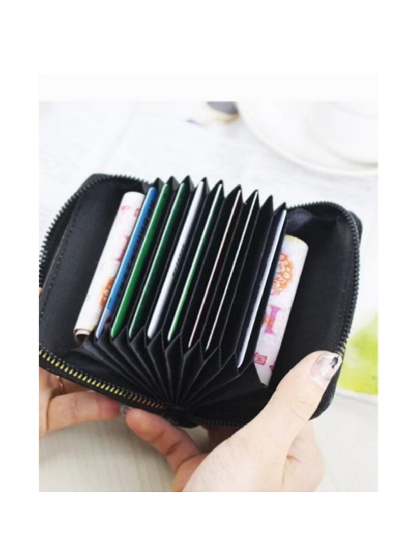 HORSE Imperia Zip Card Wallet - Stylish Faux Leather, Black, Modern Slim Design for Cards and Cash - Image 4