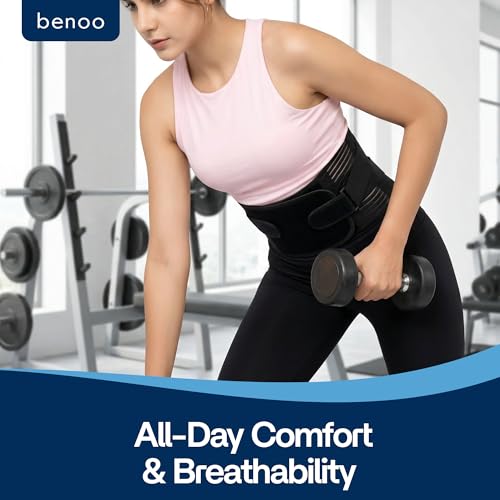benoo Back Brace for Lower Back Pain Relief | Sciatica Lumbar Support Belt for Men & Women, Adjustable Back Support Brace for Work & Daily Use, All-Day Comfort & Heavy-Duty Compression (X-Large (43-48.9")) - Image 5