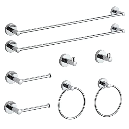 BGL Bathroom Hardware Set Chrome Bathroom Accessory Set Towel Bar 8 Pieces Set - Image 1