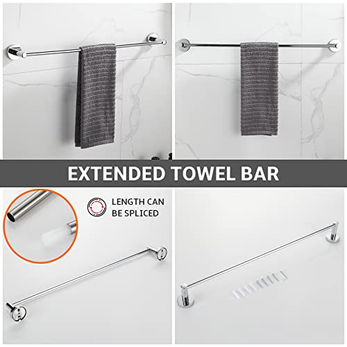 BGL Bathroom Hardware Set Chrome Bathroom Accessory Set Towel Bar 8 Pieces Set - Image 2