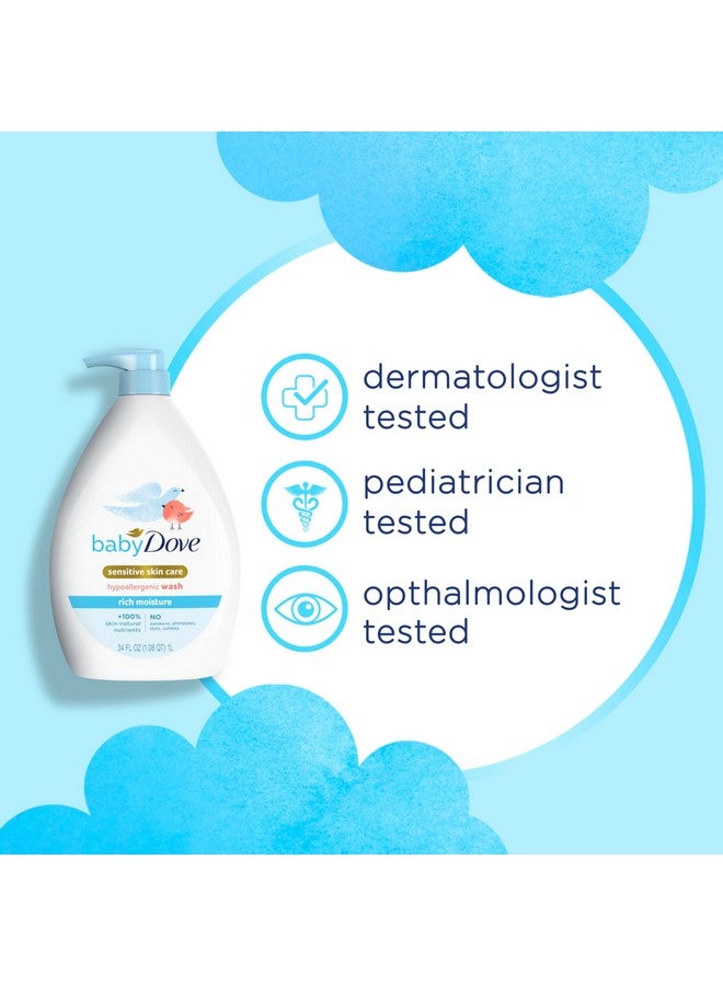 Baby Dove Sensitive Skin Care Baby Wash Rich Moisture For Baby Bath Time Tear-Free And Hypoallergenic 34 Oz - Image 2