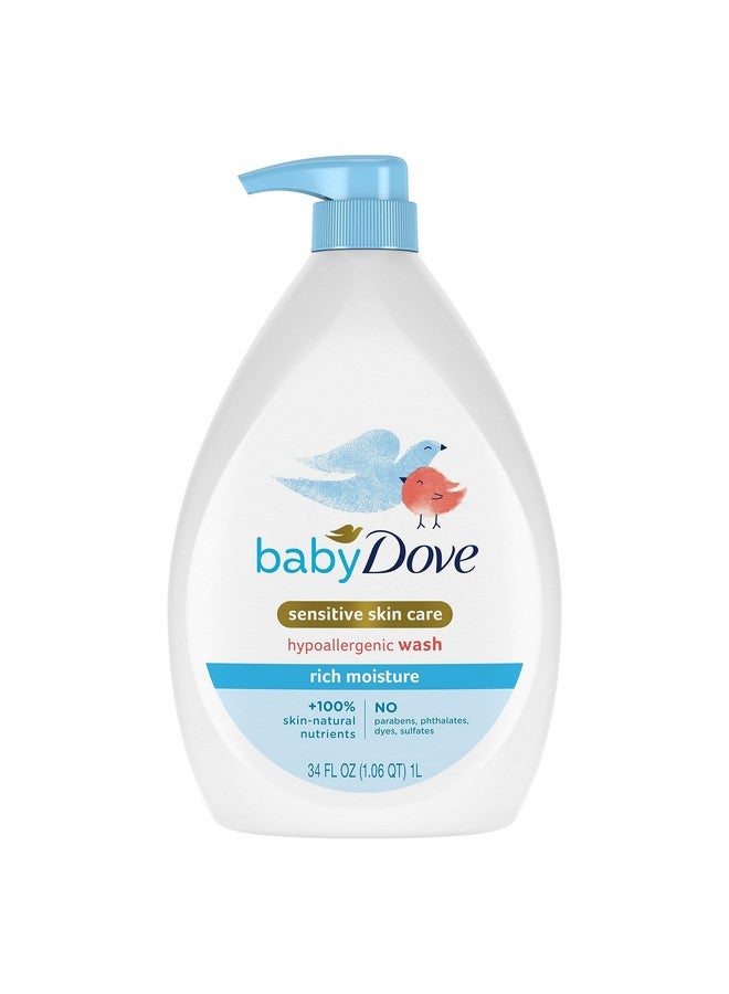Baby Dove Sensitive Skin Care Baby Wash Rich Moisture For Baby Bath Time Tear-Free And Hypoallergenic 34 Oz - Image 1
